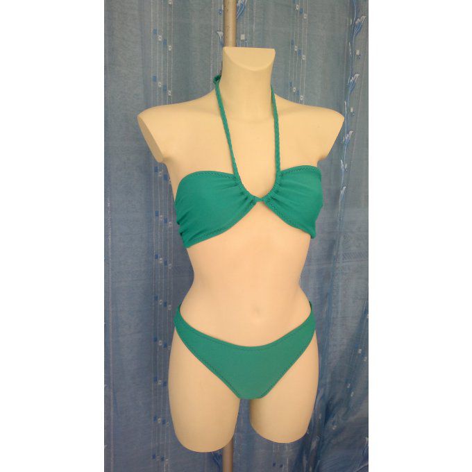 Bikini complet  bandeau à multi position et Banador Vert