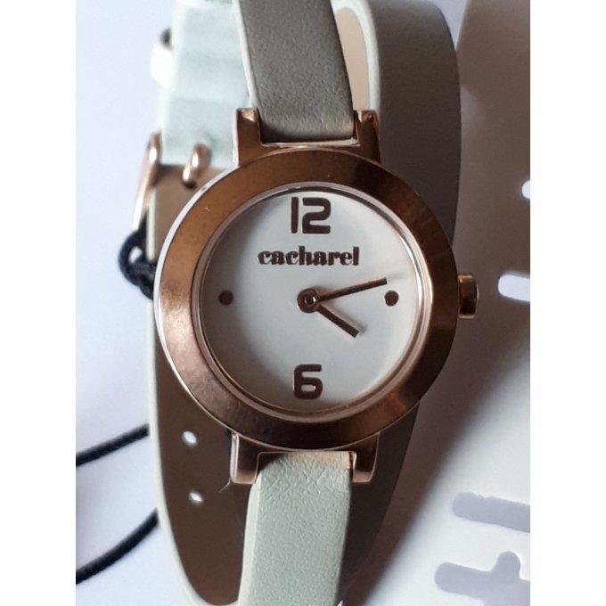 Montre dame Cacharel bracelet cuir enroullable