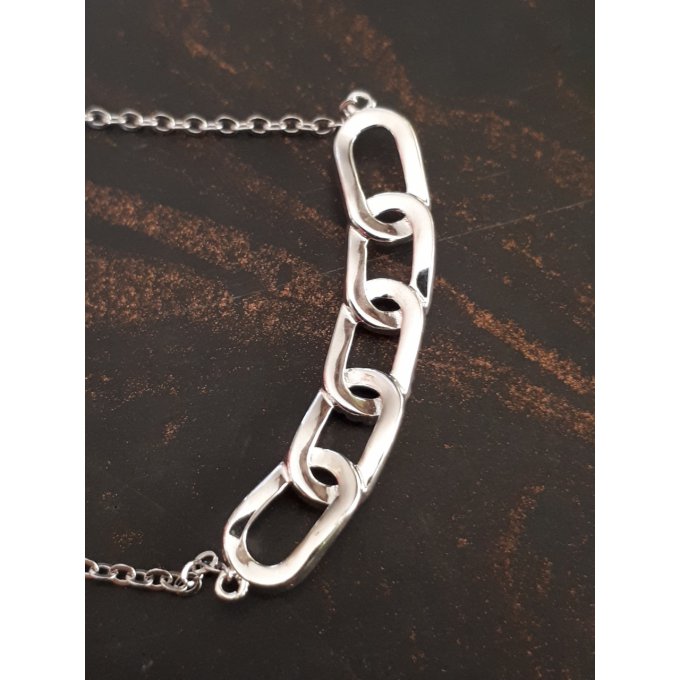 Collier Argent 925 à 5 anneaux