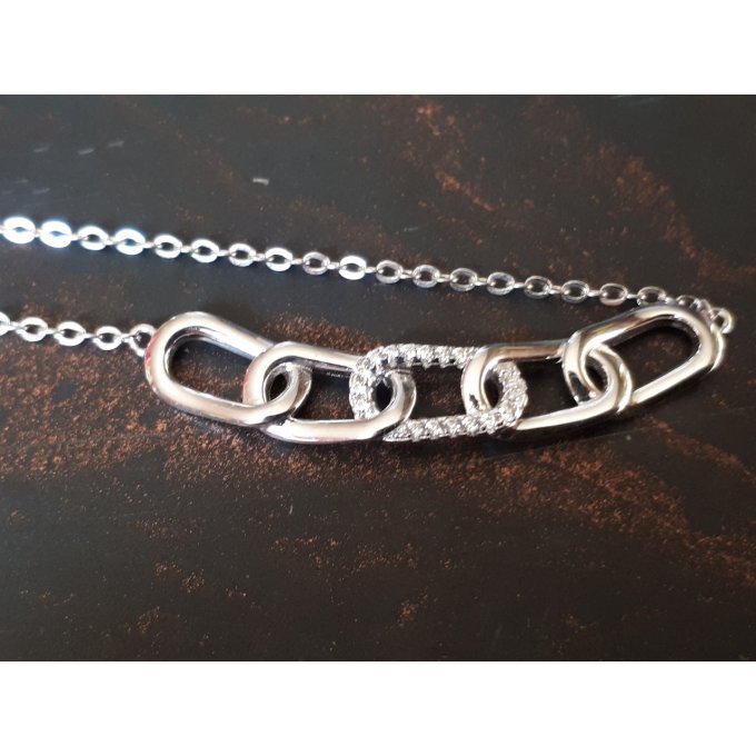 Collier Argent 925 à 5 anneaux