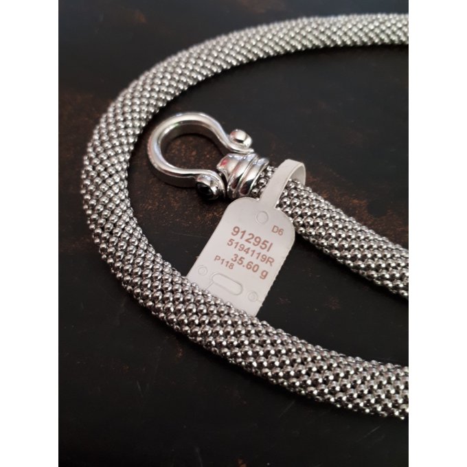 Collier Argent a maille serpent -41cm