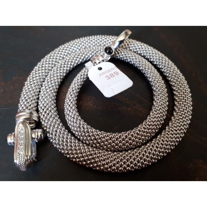 Collier Argent a maille serpent -41cm