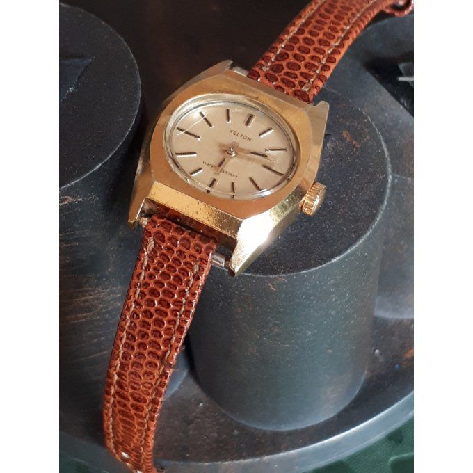 Montre femme Kelton bracelet cuir (Vintage)