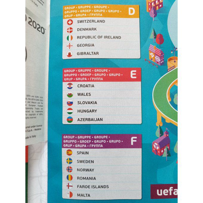 Panini Album vide Road to Euro 2020