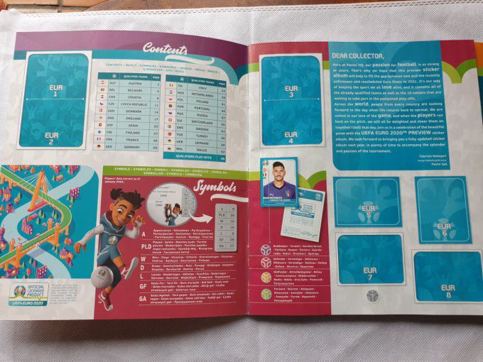 Panini Preview Euro 2020 set complet 568 images Turquoise FR