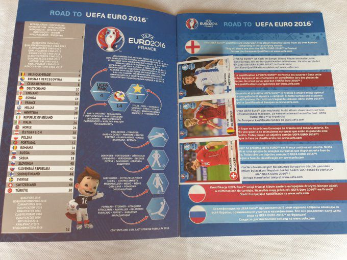 Panini Album vide Road Euro 2016 version Grèce