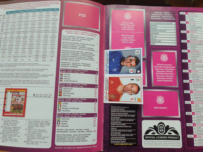 Panini Album vide Euro 2012 version Polonaise + sticker P1àP25