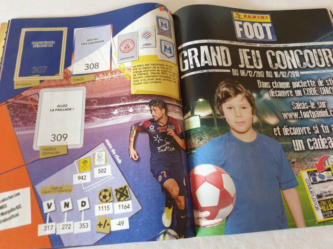 Panini album vide Foot 2017-2018 +Neymar sticker