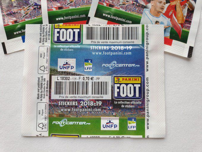 Panini Foot 2018-2019 championnat de France par pochettes extra code