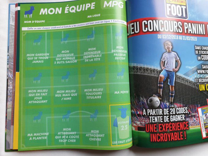 Panini album vide Foot 2018-2019 Cartonner