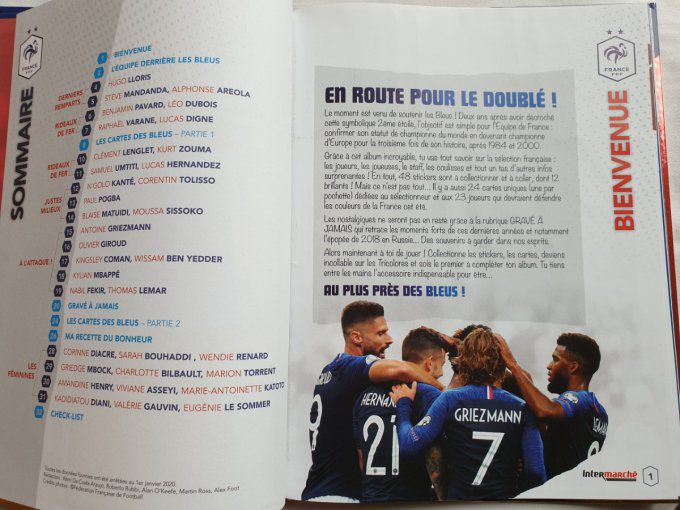 Panini album vide au plus près des bleu 2020 Cartonner