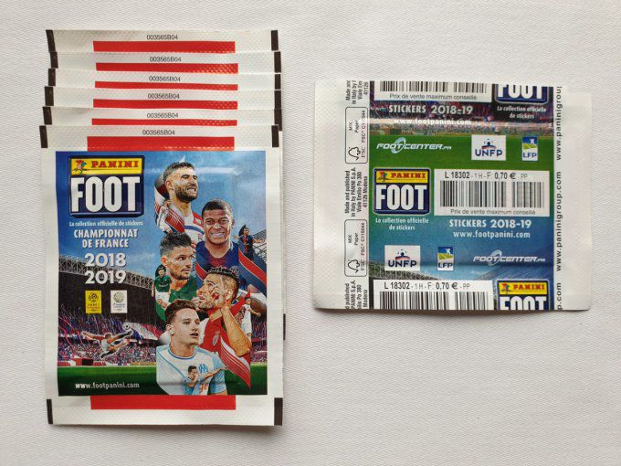 Panini Foot 2018-2019 championnat de France par pochettes extra code