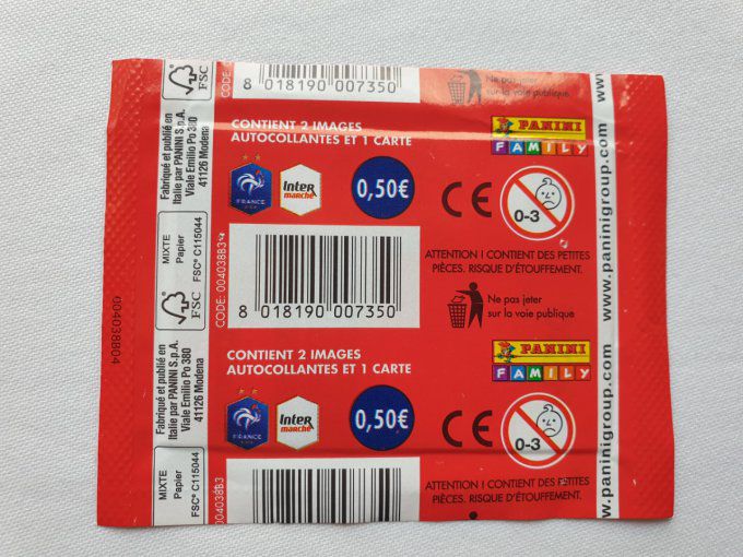 Panini Family  au plus près des bleus 2020 Intermarché  pochettes