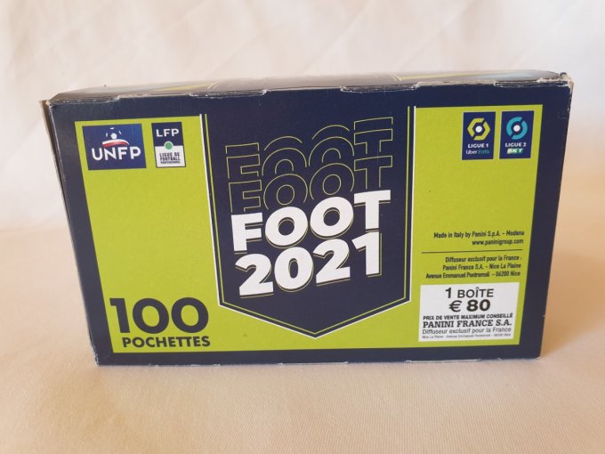 Panini Foot 2021 championnat de France box display 100 pochettes