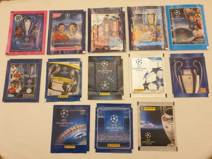 Panini Champions League Lot de 13 pochettes 2008 à 2020