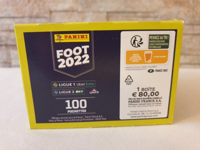 Panini Foot 2022 championnat de France box display 100 pochettes 