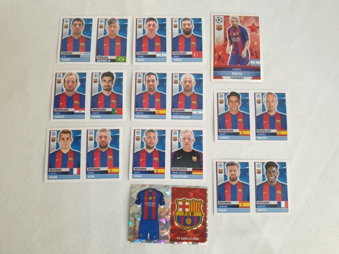 Topps champions League 2016-2017 Barcelone team 