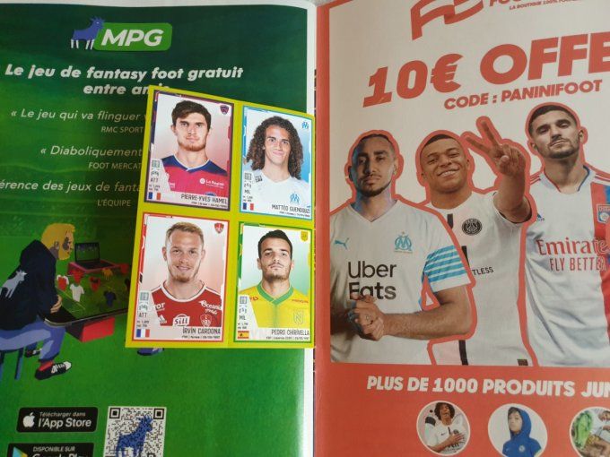 Panini championnat de France Foot 2022 set complet