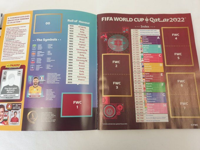 Panini qatar 2022 album vide version française souple