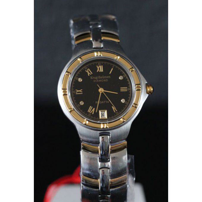 Krug-Baumen Homme Regatta 4 Diamond Black Dial Two Tone Strap 2616DM