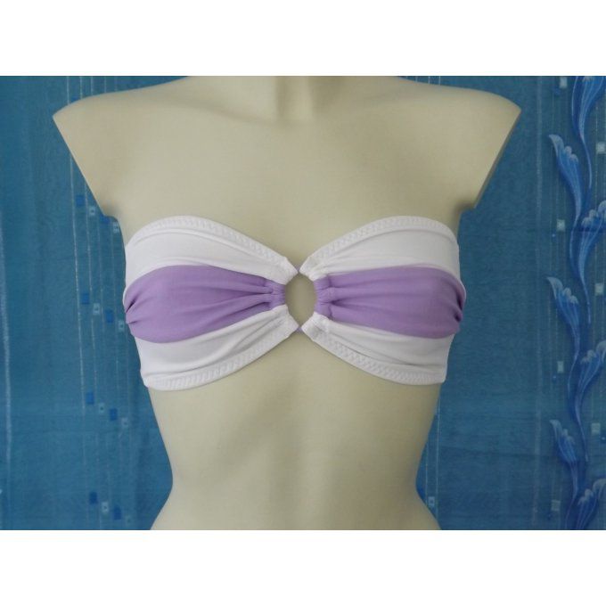 Bandeau Médaillon mauve et blanc XS