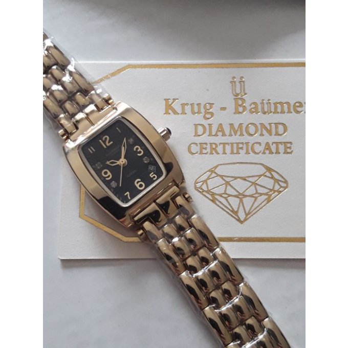 Krug-Baumen Tuxedo Gold 4 Diamond Black Dial Gold 1965DLG Dame