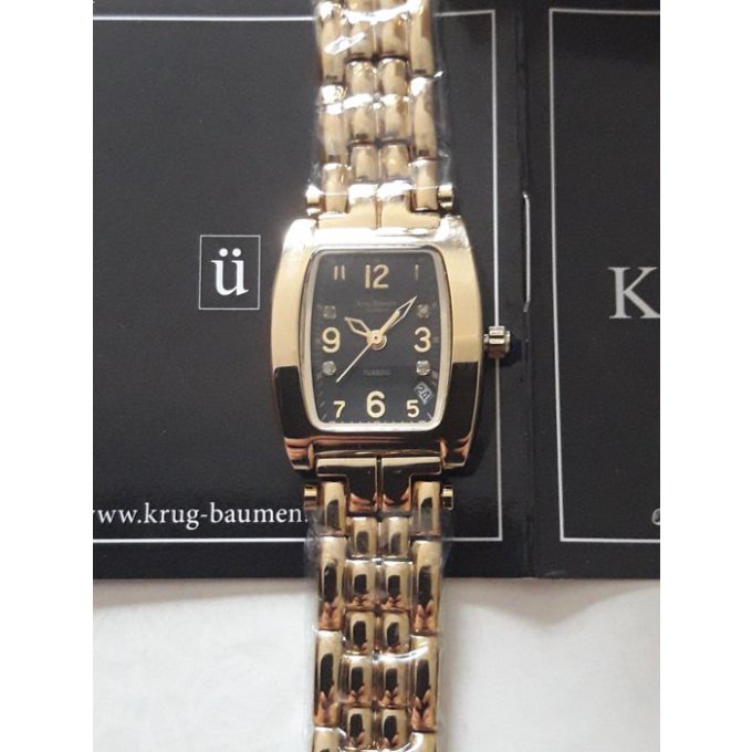 Krug-Baumen Tuxedo Gold 4 Diamond Black Dial Gold 1965DLG Dame