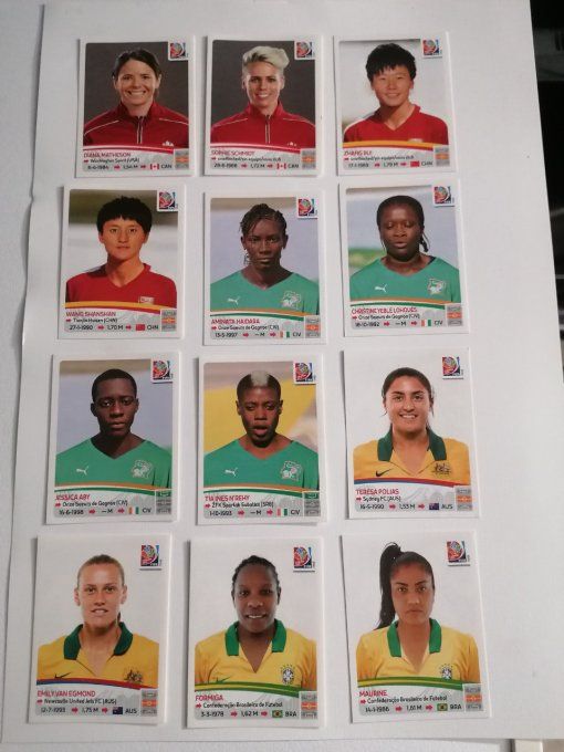 panini women 2015 canada lot de 12 sticker 