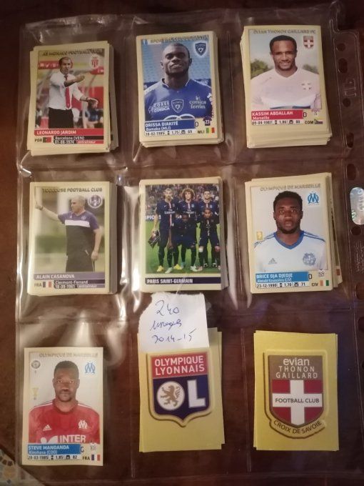 panini foot 2014-2015 lot de 240 stickers neuf