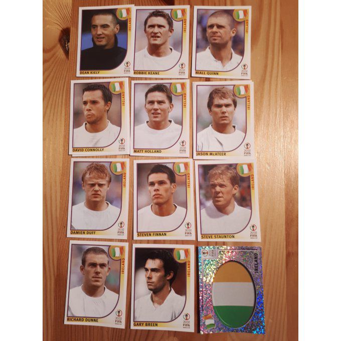 panini korea 2002 irlande team rare