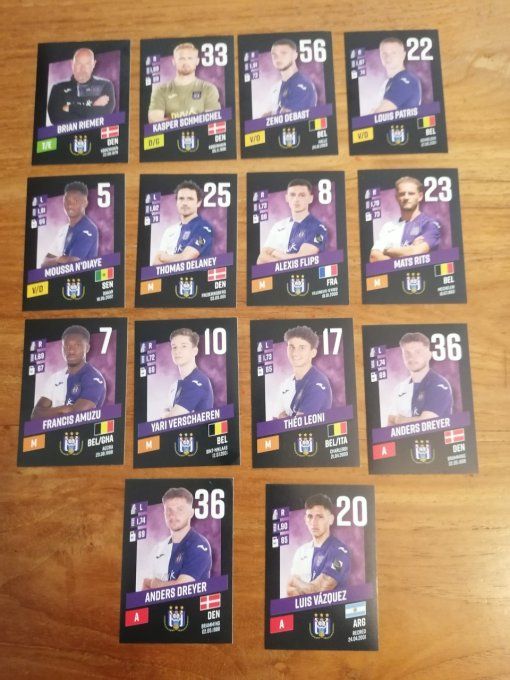 Panini Pro League 2023-2024 anderlecht team