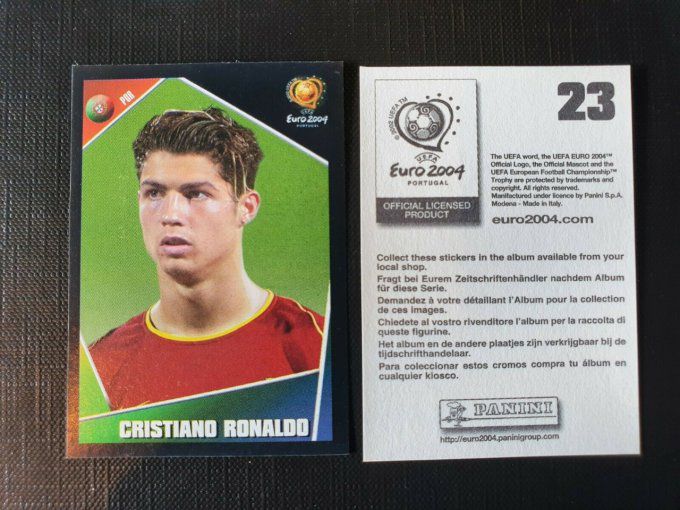 panini euro 2004 sticker ronaldo