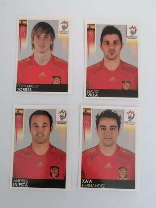 panini euro 2008 4 joueur espagnol rare
