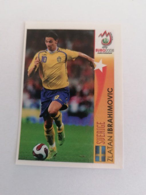 panini euro 2008ibrahimovic mouvement  made in Brazil , sticker brillant n°521