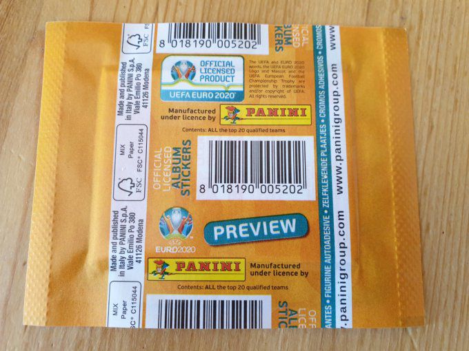 Panini Euro 2020 Preview par Pochette Inter. Version Balcan