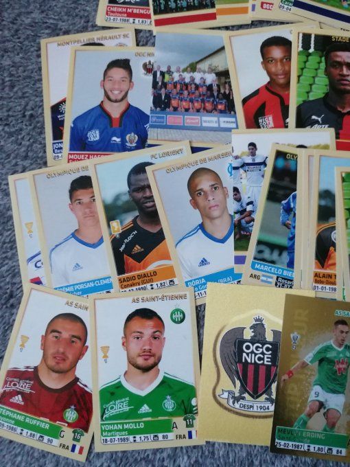 Panini lot de 55 sticker foot 2014-2015