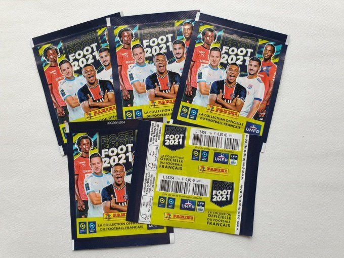 Panini Foot 2021 championnat de France box display 50 pochettes