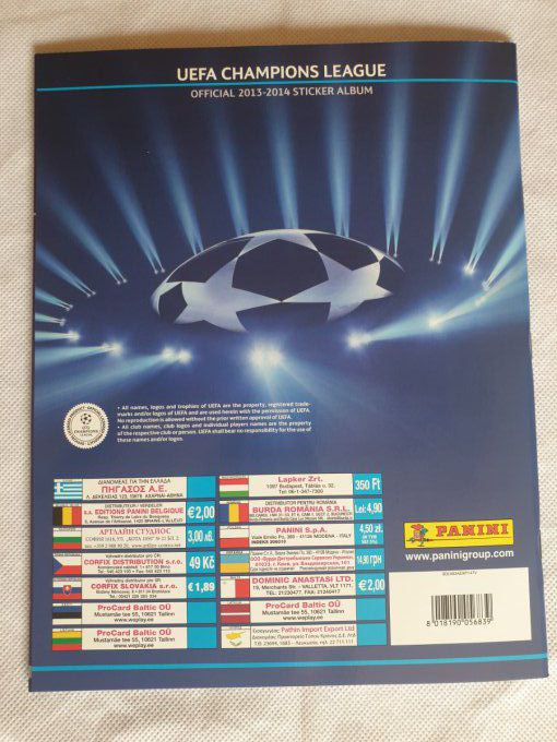 Panini Champions League 2013/2014 Album vide EU