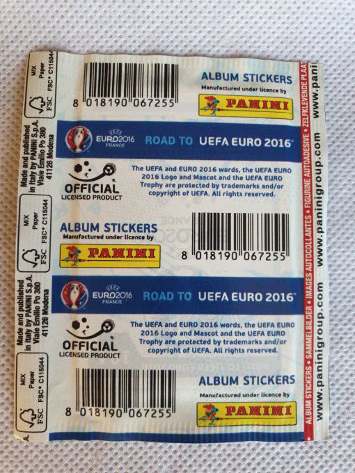 Panini Road to UEFA Euro 2016 par pochette