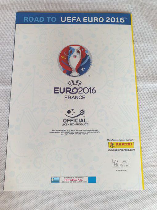 Panini Album vide Road Euro 2016 version Grèce