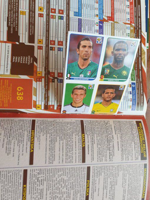 Panini Album vide Africa 2010 version Belgique + planche sticker Buffon