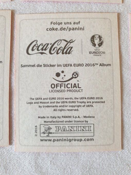 Panini Spécial Stickers 24 joueurs coca cola pour Euro 2016