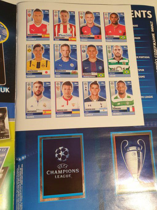 Topps Champions League 2016/2017 Album complet coller