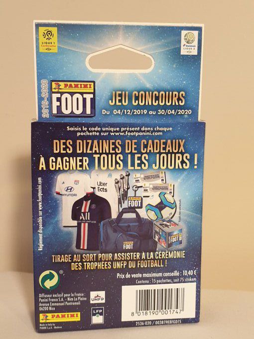 Panini Foot 2019-2020 championnat de France -pak 15 pochettes