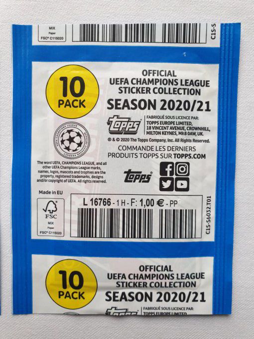 Topps Champions League 2020/2021 par pochette 