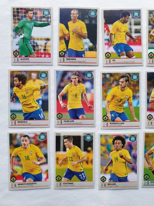 Complet Team BRAZIL panini Road to Russie 2018