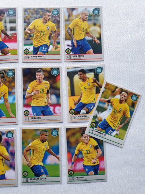 Complet Team BRAZIL panini Road to Russie 2018