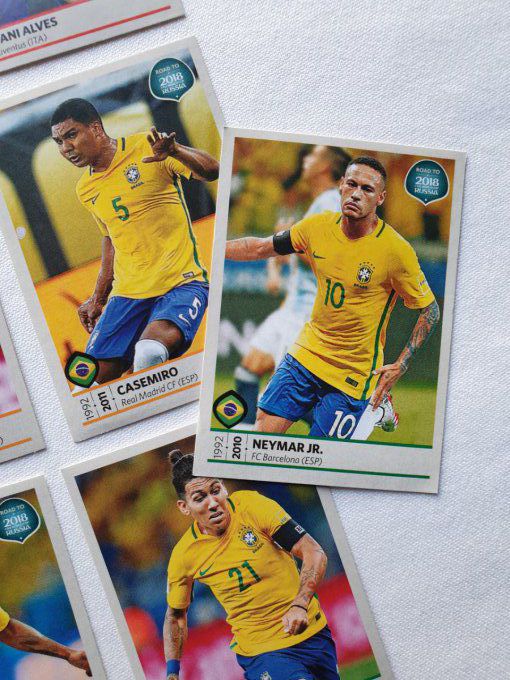 Complet Team BRAZIL panini Road to Russie 2018