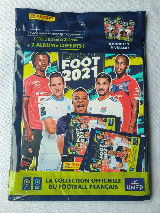 foot 2018/2019 " championnat de France " lot de 21 pochettes soit 105 stikers  