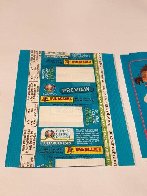 Panini Euro 2020 Preview par Pochette No CODE BAR blue version